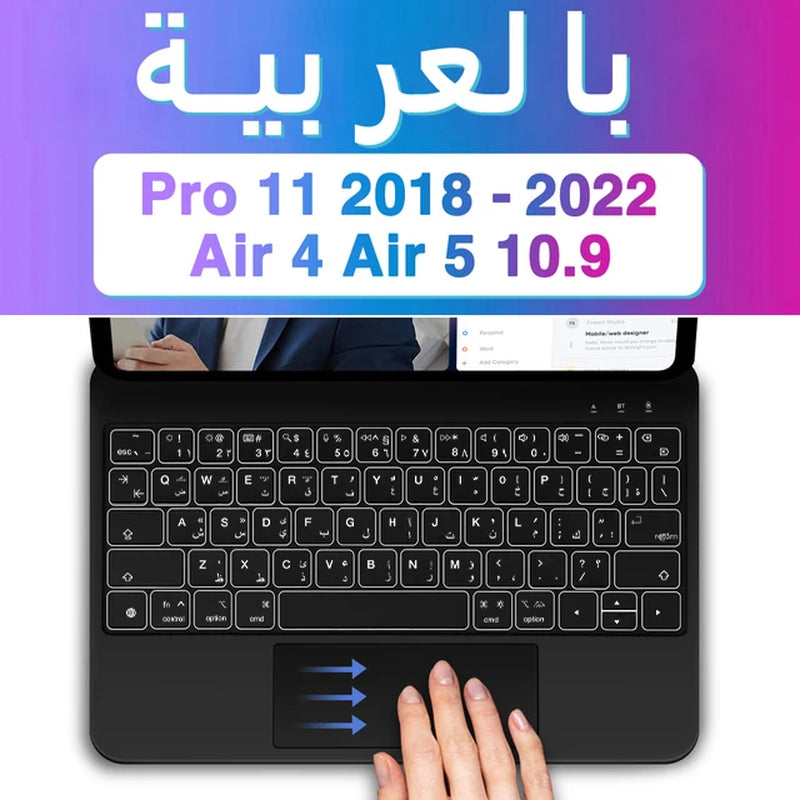 Backlight Magic Keyboard for Ipad Pro 13 M4 2024 12.9 M2 for Ipad Pro 11 10Th Gneration Ipad Air 6 Air 5 Air 4 Keyboard Folio