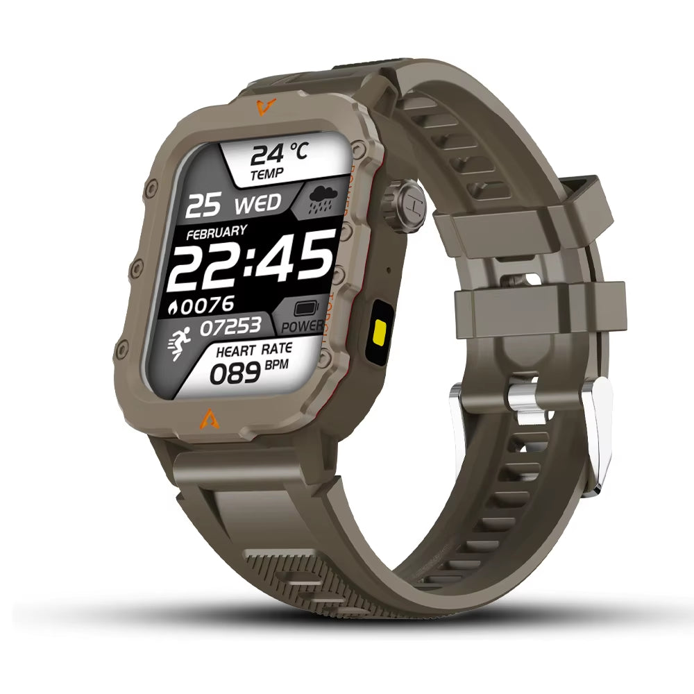 2024 New 1.71-Inch Bluetooth Voice Call Smartwatch Heart Rate Monitor LED Flashlight Outdoor Sports Fitness Smart Watch