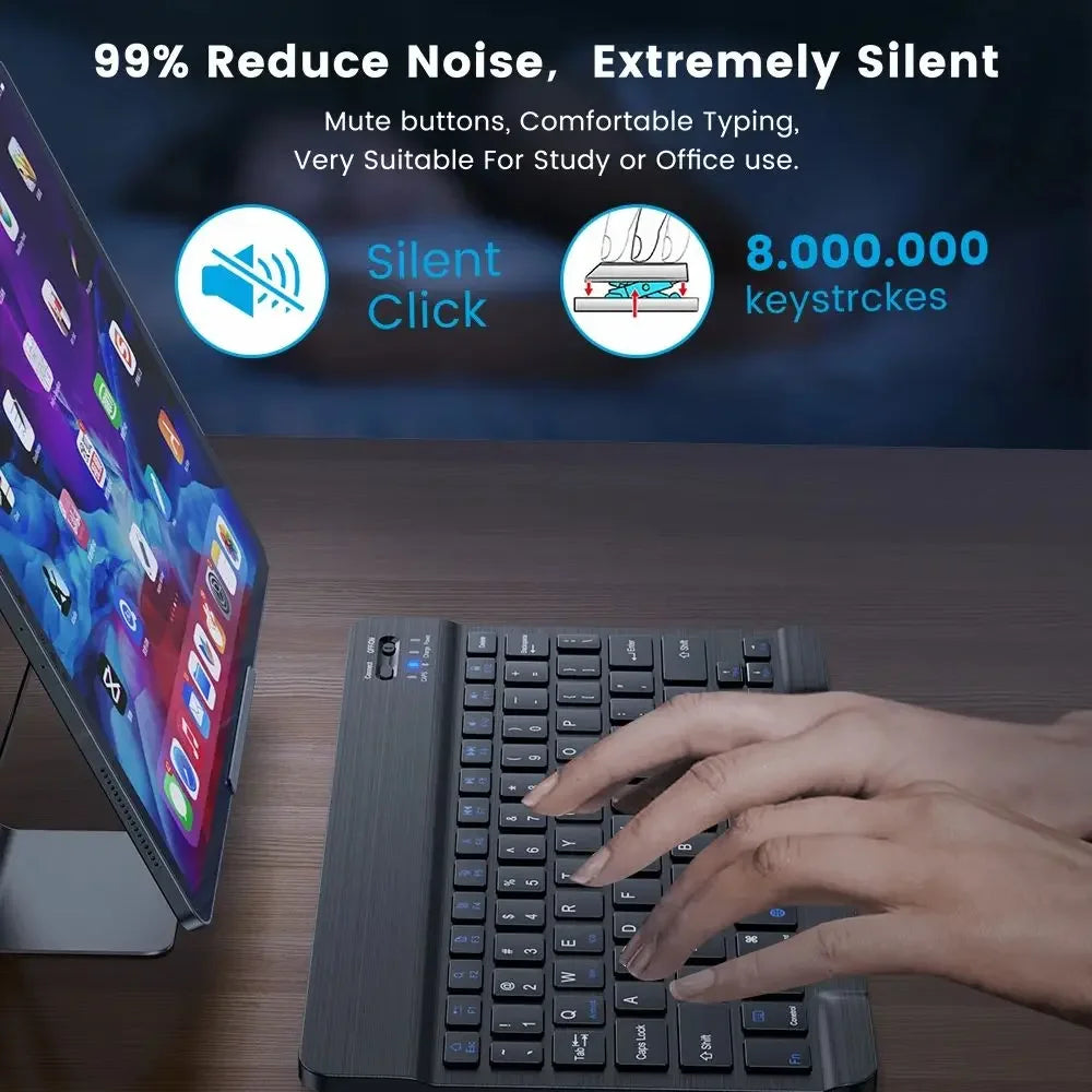Wireless Keyboard Mini Rechargeable Bluetooth-Compatible Keyboard for Ipad Phone Tablet for Samsung Xiaomi IOS Android Windows
