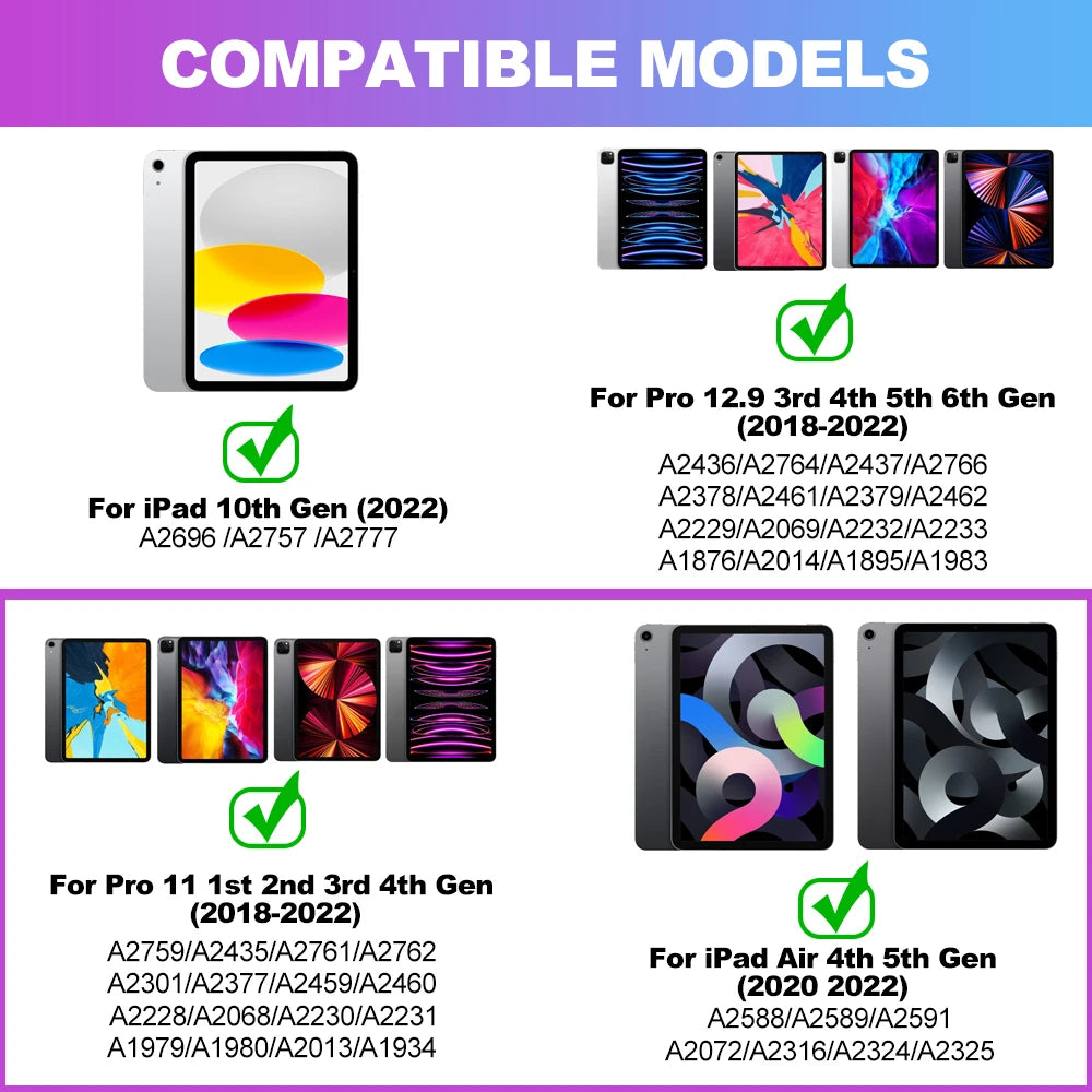Backlight Magic Keyboard for Ipad Pro 13 M4 2024 12.9 M2 for Ipad Pro 11 10Th Gneration Ipad Air 6 Air 5 Air 4 Keyboard Folio