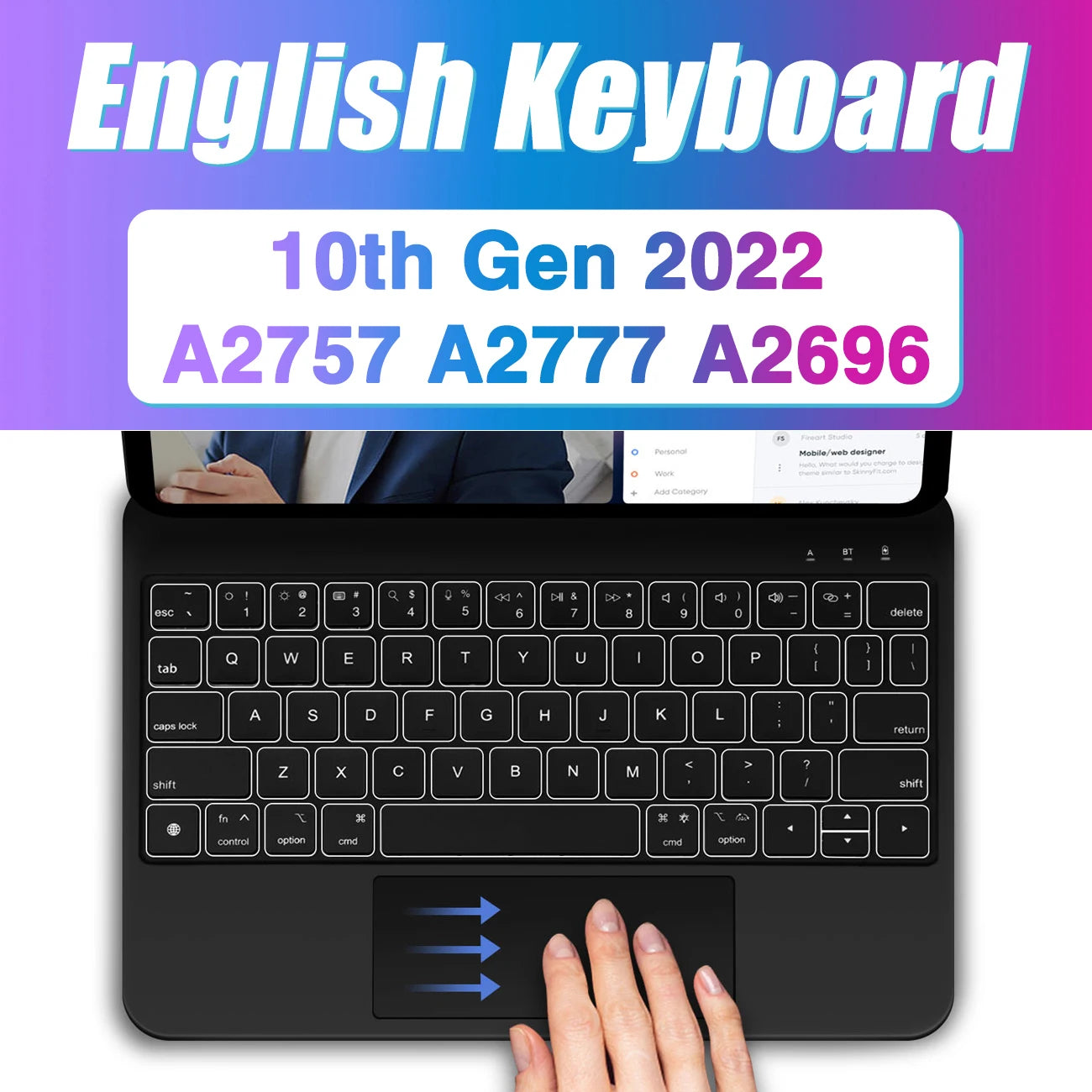 Backlight Magic Keyboard for Ipad Pro 13 M4 2024 12.9 M2 for Ipad Pro 11 10Th Gneration Ipad Air 6 Air 5 Air 4 Keyboard Folio