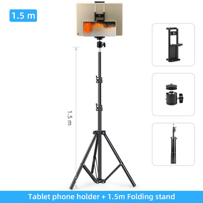 50/150/200Cm Tripod for Tablet and Phone Aluminum Tripode Tablet Floor Ipad Tripod Stand with Smartphone & Tablet Holder Mount