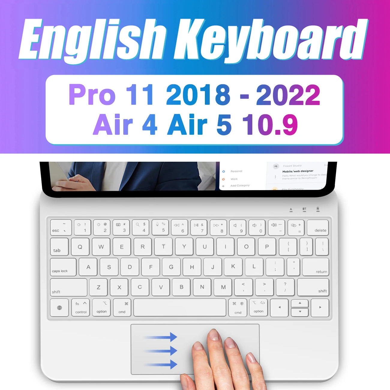 Backlight Magic Keyboard for Ipad Pro 13 M4 2024 12.9 M2 for Ipad Pro 11 10Th Gneration Ipad Air 6 Air 5 Air 4 Keyboard Folio