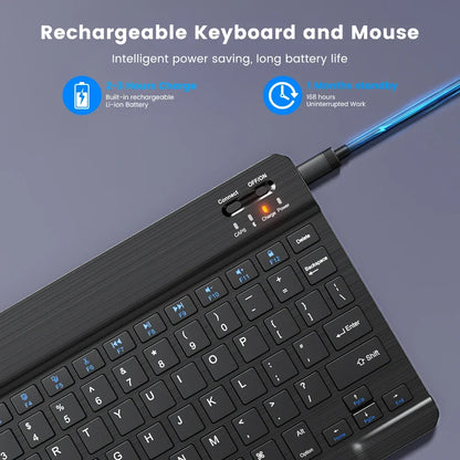 Wireless Keyboard Mini Rechargeable Bluetooth-Compatible Keyboard for Ipad Phone Tablet for Samsung Xiaomi IOS Android Windows