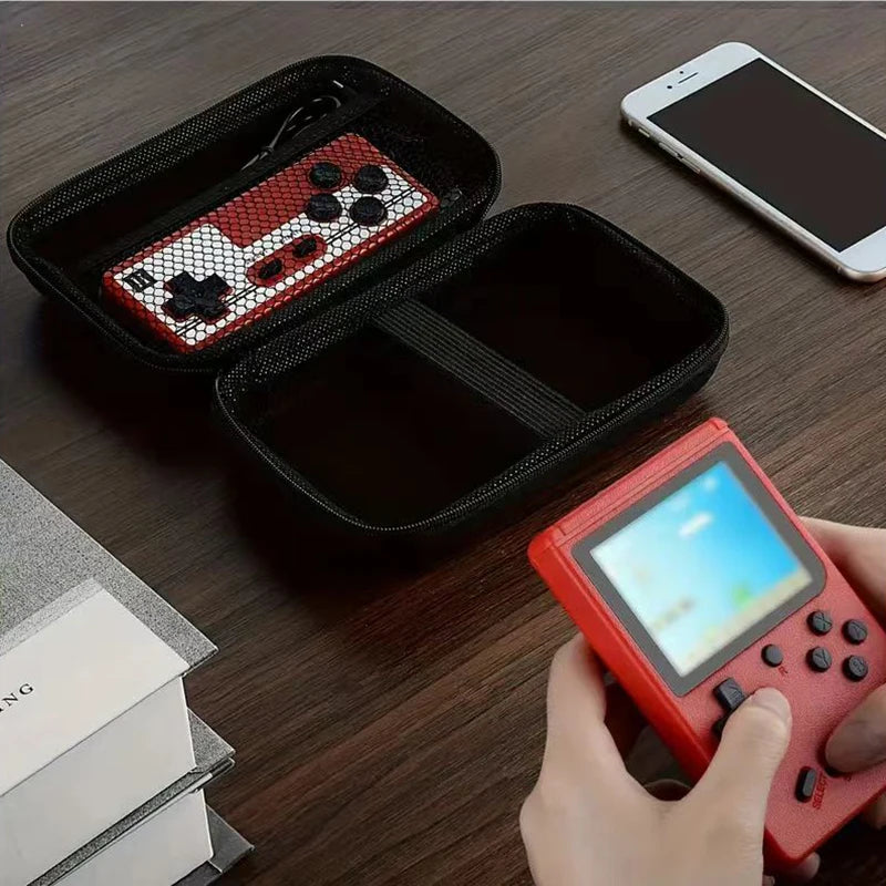Handheld Game Console Carrying Case, Protective Travel Retro Mini Player Box for Charging Cable, Earpods, Batteries