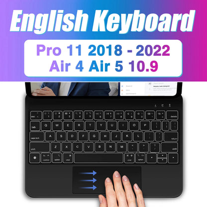 Backlight Magic Keyboard for Ipad Pro 13 M4 2024 12.9 M2 for Ipad Pro 11 10Th Gneration Ipad Air 6 Air 5 Air 4 Keyboard Folio