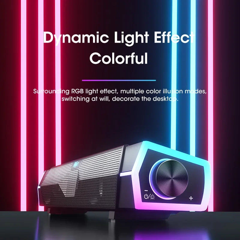 4D Computer Speakers Bluetooth 5.0 Wired Loudspeaker Surround Soundbar Speaker Stereo Subwoofer Sound Bar for Laptop Notebook PC