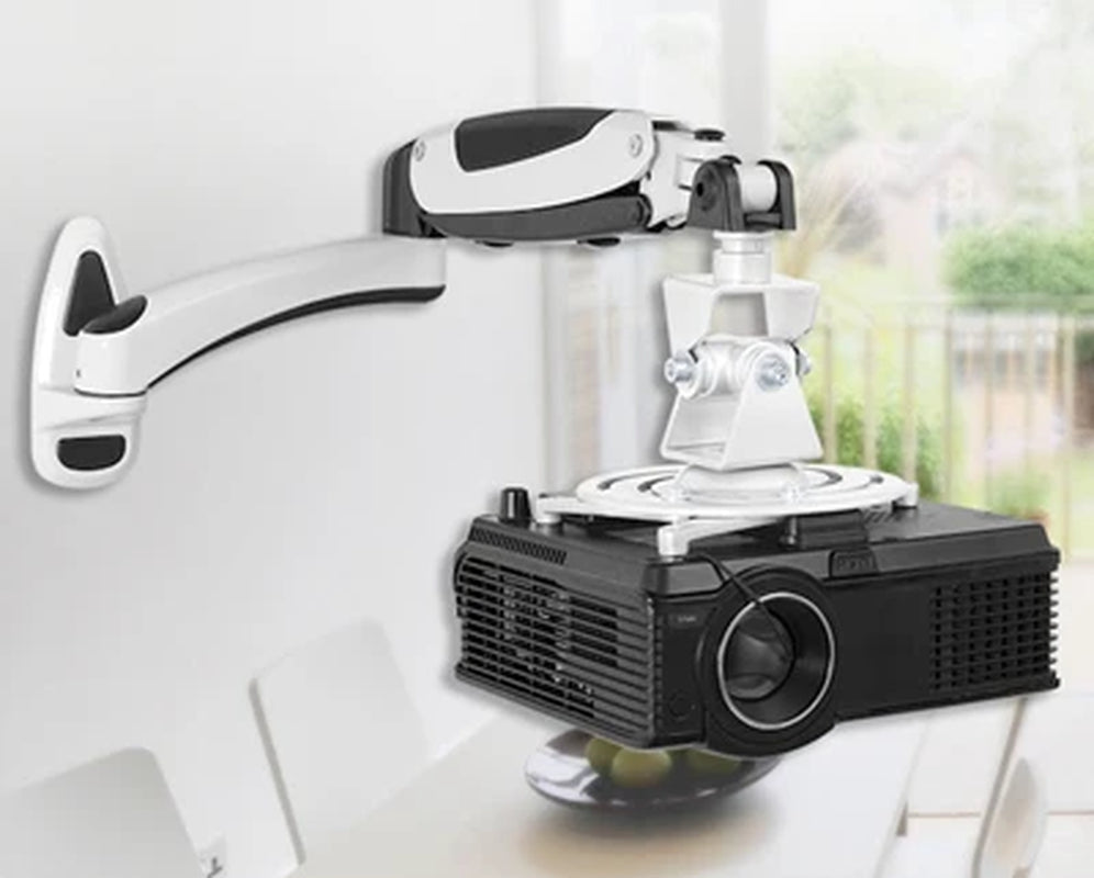 DL-PR03W Universal Projector Wall Mounted Gas Spring Full Motion 2-7Kg Projector Holder with Hook Tray and 1/4Inch Screw