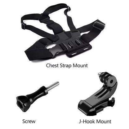 All-In-One Action Camera Accessories Kit Head Strap Chest Strap Mount Adjustable for Gopro Hero Phone Osmo SJCAM AKASO Insta360