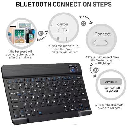 Wireless Keyboard Mini Rechargeable Bluetooth-Compatible Keyboard for Ipad Phone Tablet for Samsung Xiaomi IOS Android Windows