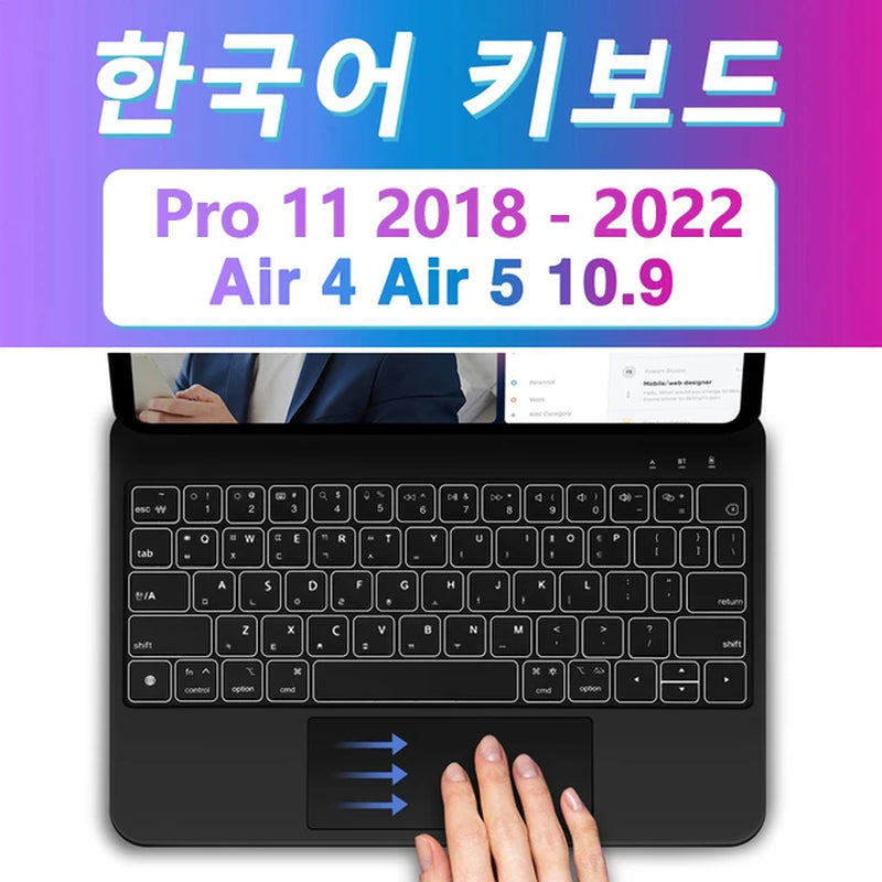 Backlight Magic Keyboard for Ipad Pro 13 M4 2024 12.9 M2 for Ipad Pro 11 10Th Gneration Ipad Air 6 Air 5 Air 4 Keyboard Folio