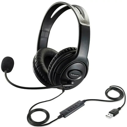 USB Wired Headphone Noise Cancelling Headsets over Gaming Over-Ear Headphones with Mic for Computer Laptop Call Center Headset