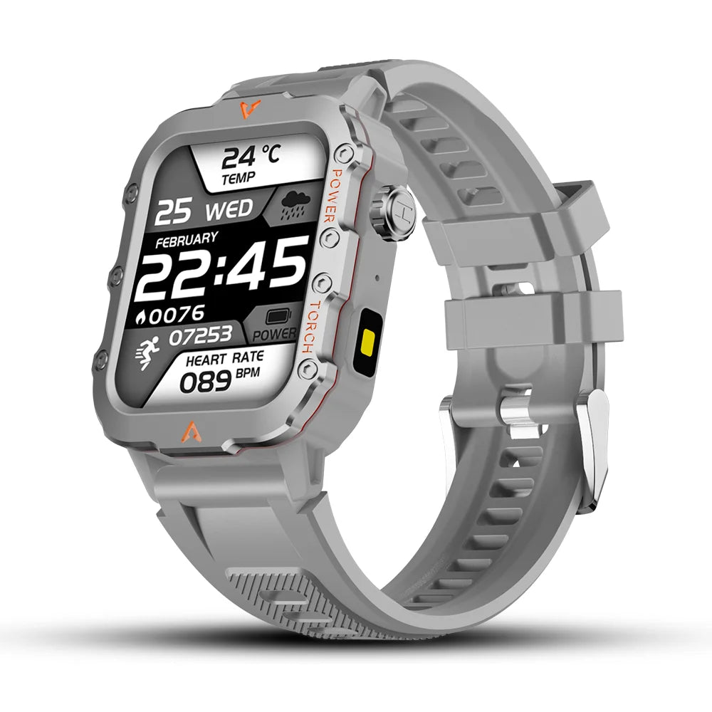 2024 New 1.71-Inch Bluetooth Voice Call Smartwatch Heart Rate Monitor LED Flashlight Outdoor Sports Fitness Smart Watch