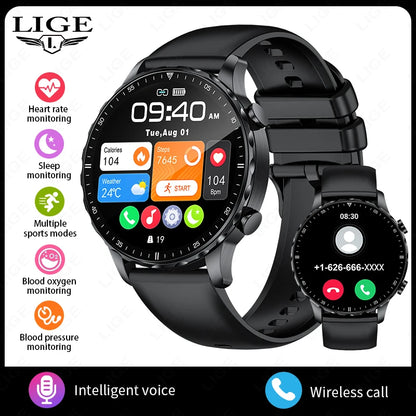 New Magnetic Leather Strap Smartwatch Men Health Monitor Man Watches Bluetooth Calling Sports Smart Watch for Android Ios