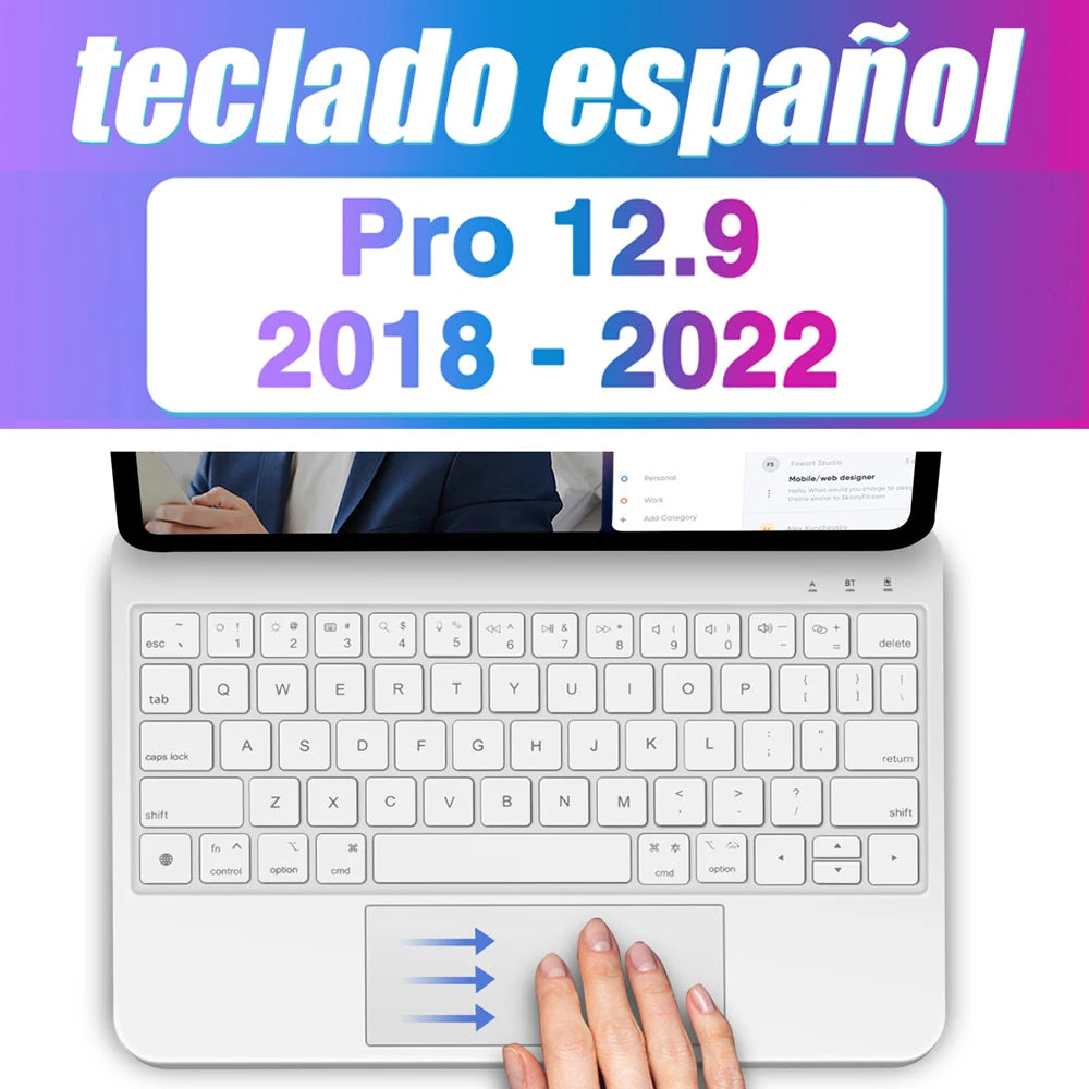 Backlight Magic Keyboard for Ipad Pro 13 M4 2024 12.9 M2 for Ipad Pro 11 10Th Gneration Ipad Air 6 Air 5 Air 4 Keyboard Folio