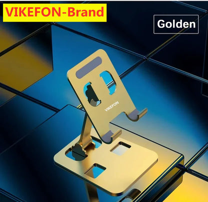 VIKEFON Aluminum Alloy Portable Tablet Holder for Ipad Adjustable Folding Lazy Desktop Live Mobile Phone Stand Mount Support