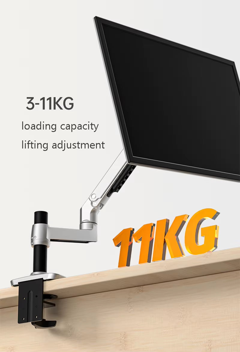 V62C Desktop Full Motion 17-38" Monitor Holder Mount Mechanical Spring Arm Aluminum Monitor Support Loading 11Kgs